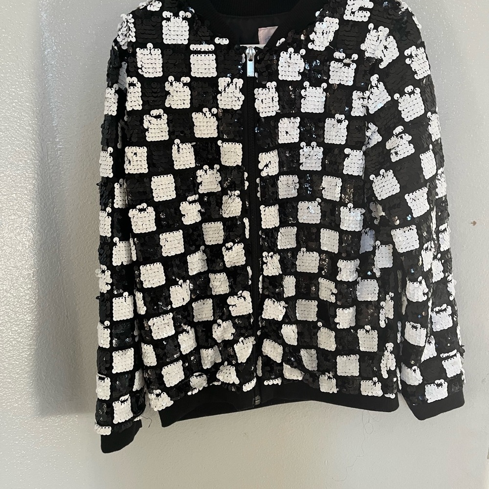 Express Black and White Sequin Jacket